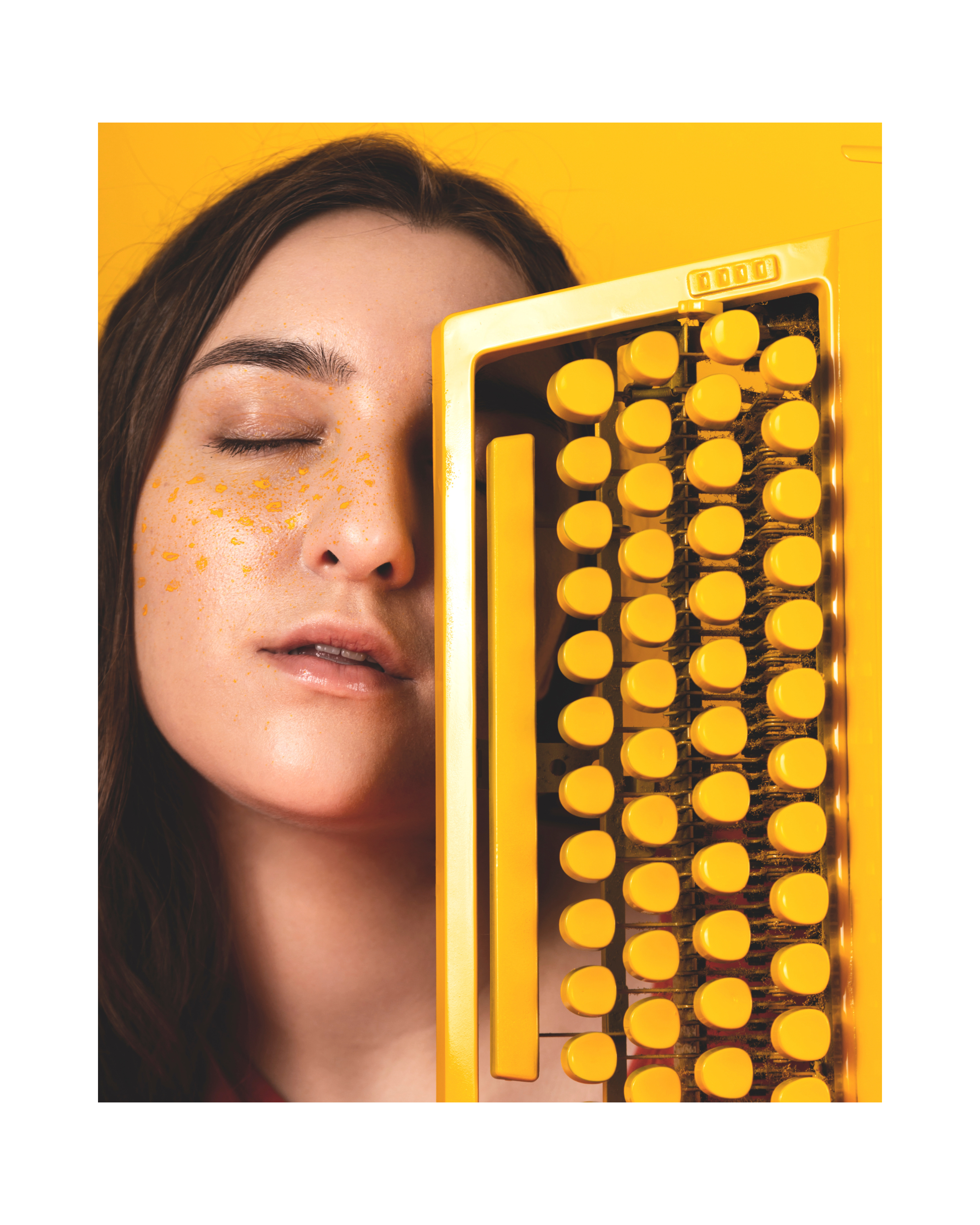 Creative portrait in a bold yellow art direction