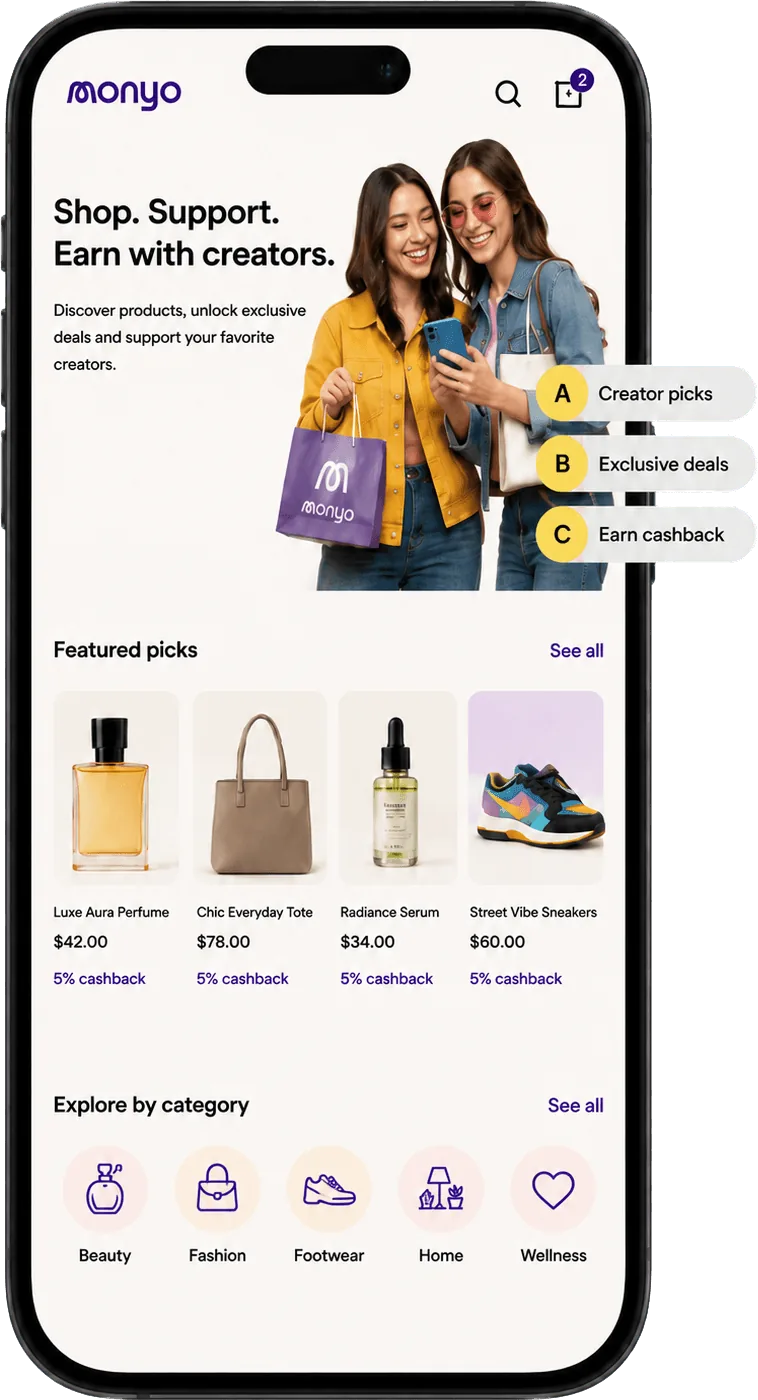 InstaMonyo marketplace app mockup